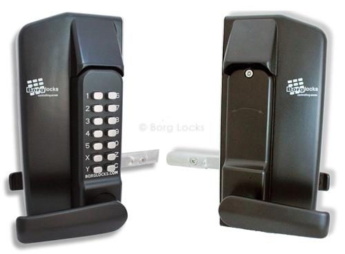 Borg Locks BL3400 metal gate lock lever handle. Keypad one side