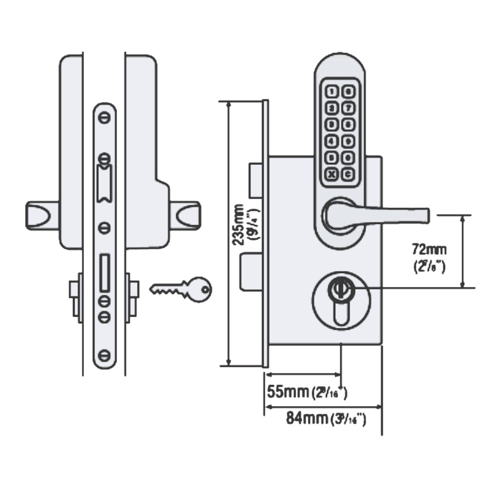CODELOCKS CL520 Series Digital Lock With Mortice Lock