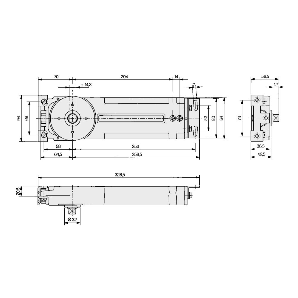 DORMAKABA RTS85 Size 3 Transom Door Closer