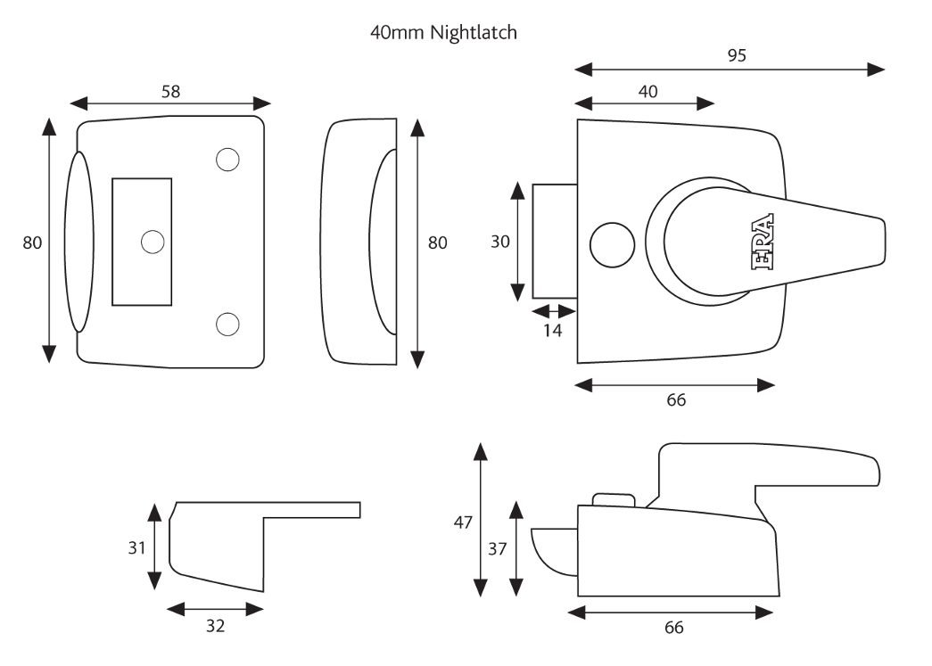 ERA 1430 &amp; 1450 Non-Deadlocking Nightlatch