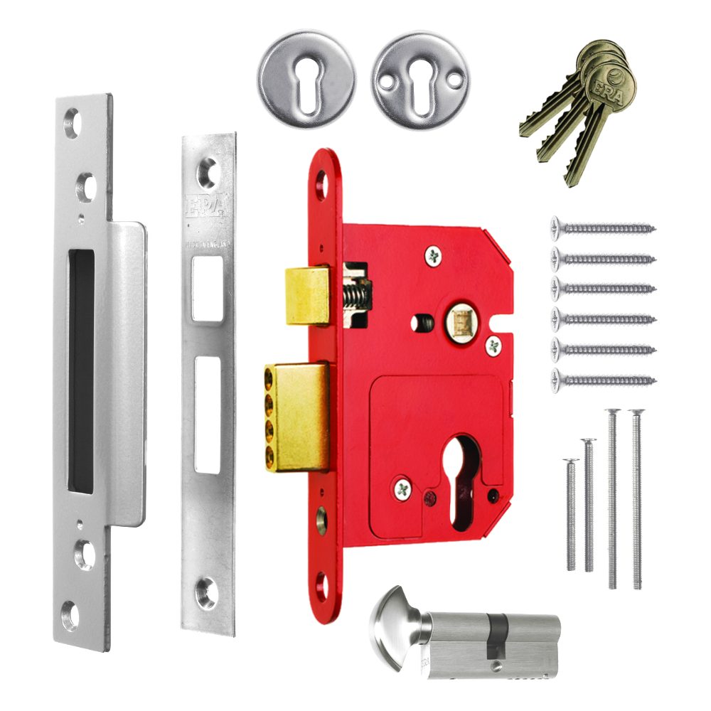ERA 234 Fortress BS Euro Keyless Egress Key &amp; Turn Sashlock With Cylinder