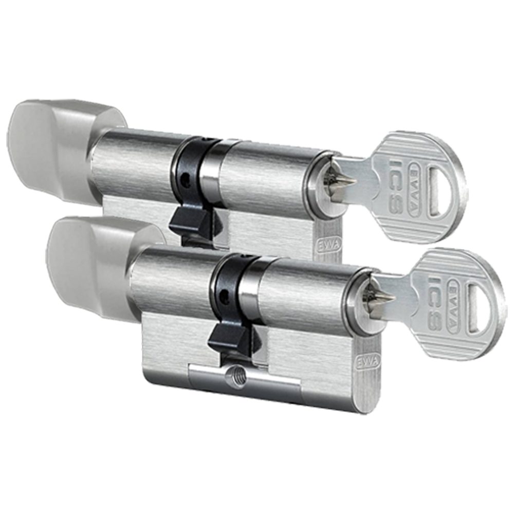 EVVA ICS Keyed Alike Pair KDZ Key &amp; Turn Euro Cylinder 6 Keys TS007 3*