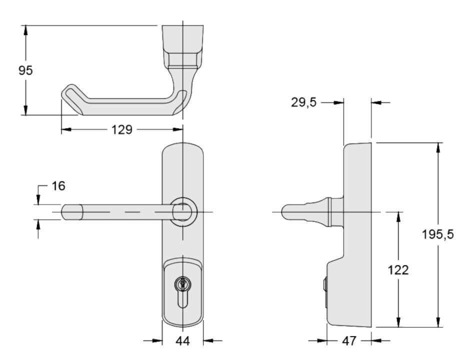 EXIDOR 525 Euro Lever Operated UPVC Door Exit Device