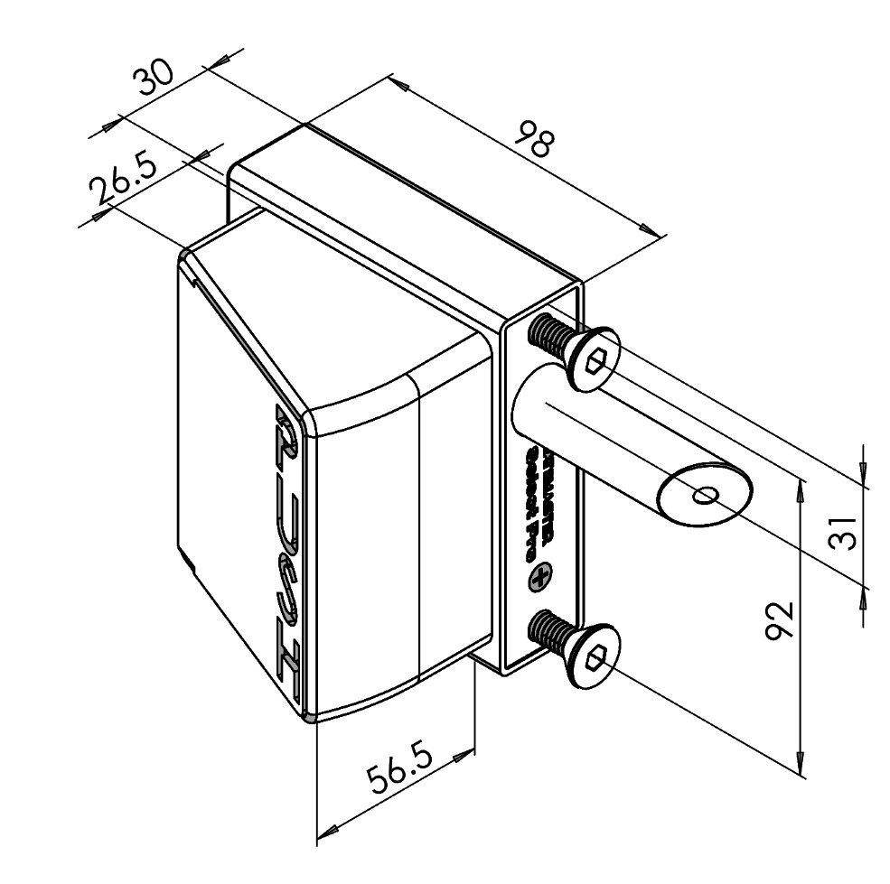 GATEMASTER SBQEKL Bolt On Cylinder Exit Pushpad