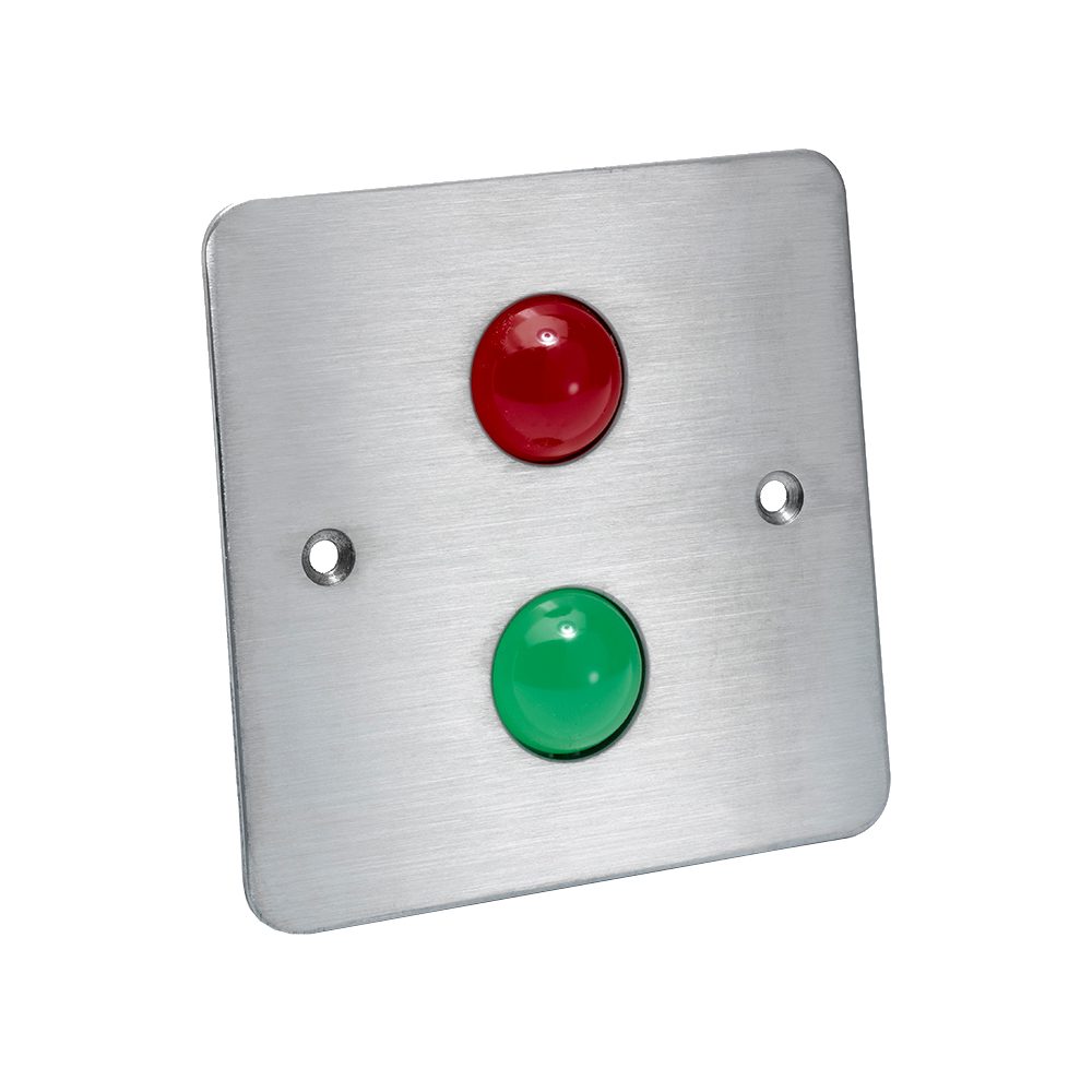 ICS TLM range LED Indicator Plate 1 Gang SS Red Green