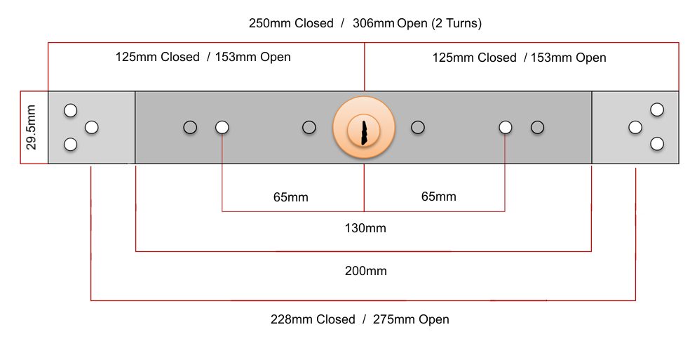 ILS Espagolet 2000 Centre Shutter Lock 200mm x 29.5mm x 228mm