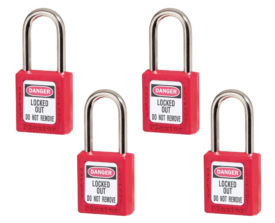 MASTER LOCK 410 Lock-Out Padlock Set Of 4 KA 38mm