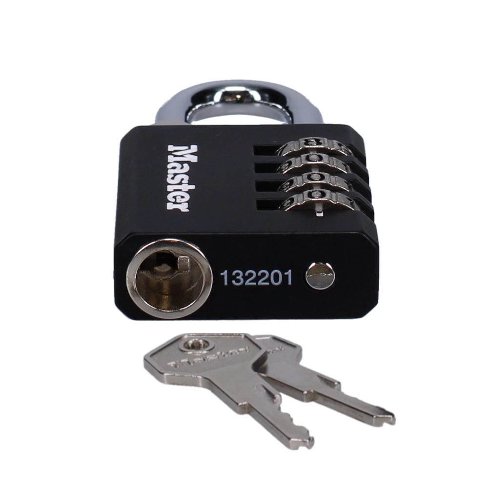 MASTER LOCK 7641EURDBLK 40mm Indoor 4 Wheel Combination Lock c/w Override Key