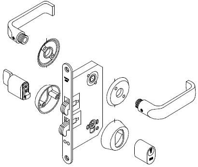 TrioVing 5382/8 Lock Set Round Rose