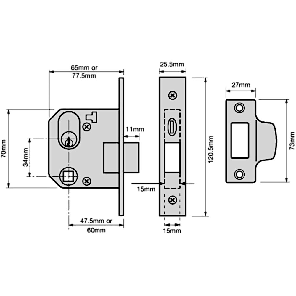UNION 2332 Oval Nightlatch