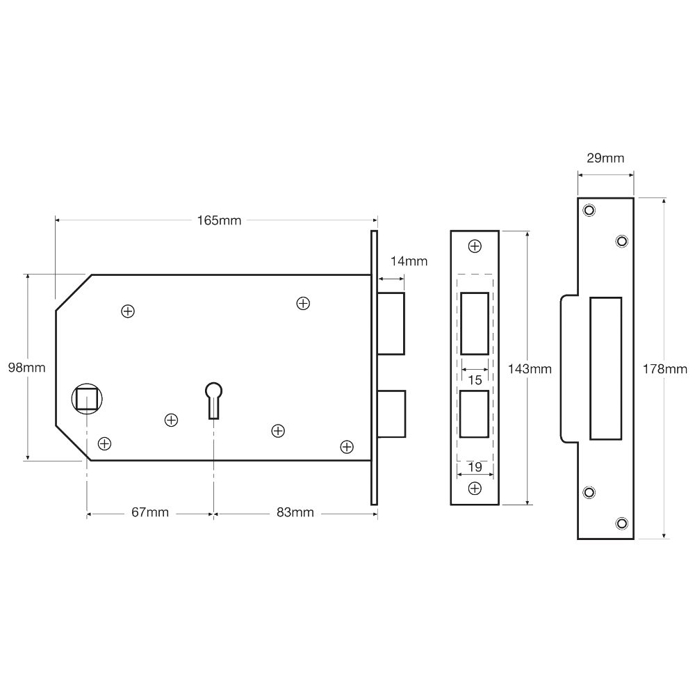 UNION C-Series 3J60 Horizontal Detainer Sashlock
