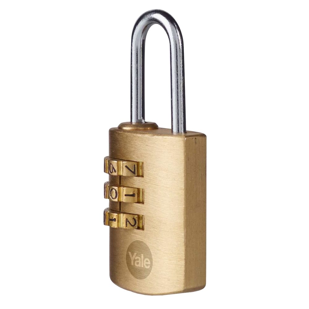 YALE Y150B Brass Open Shackle Combination Padlock