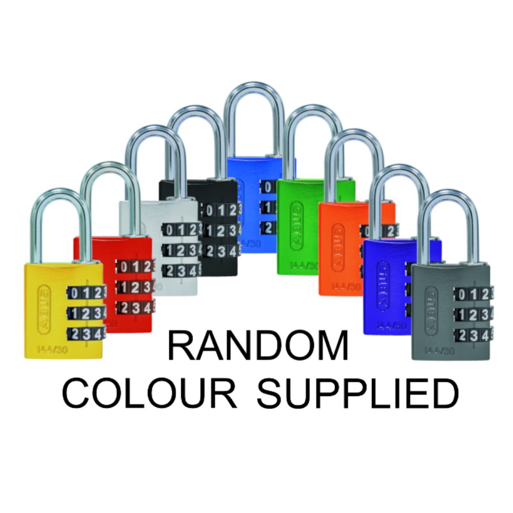 ABUS 144/30 Combination Padlock 30mm Body - L32688 - Assorted Colours - 82202