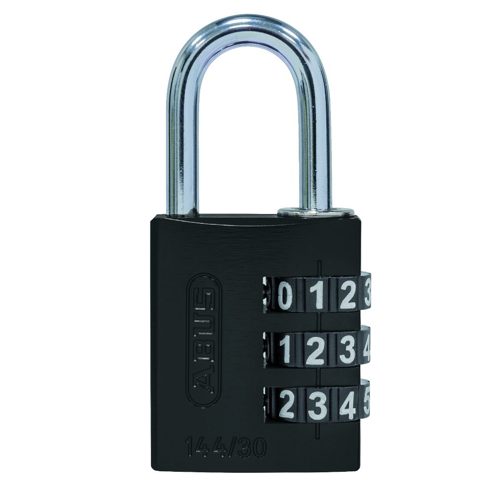 ABUS 144/30 Combination Padlock 30mm Body - L32683 - Black - 82197