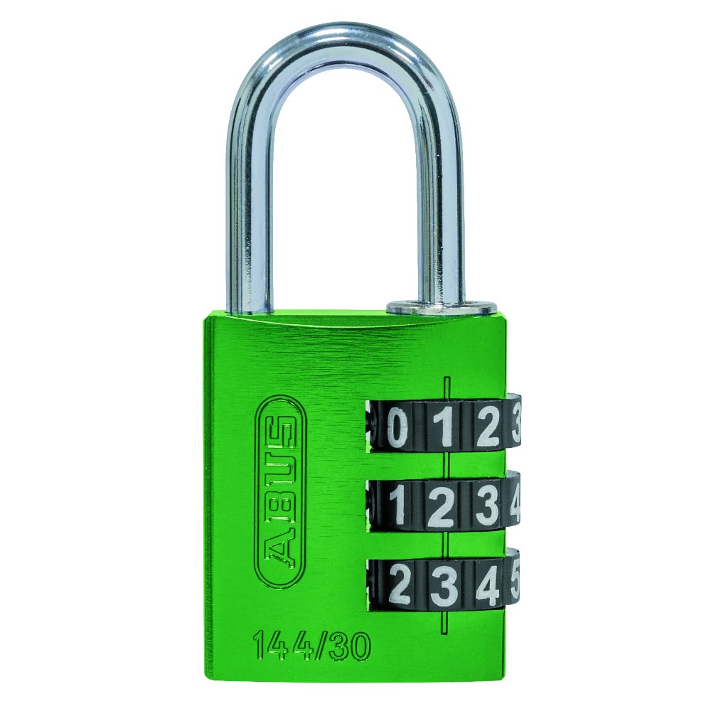 ABUS 144/30 Combination Padlock 30mm Body - L32685 - Green - 82193