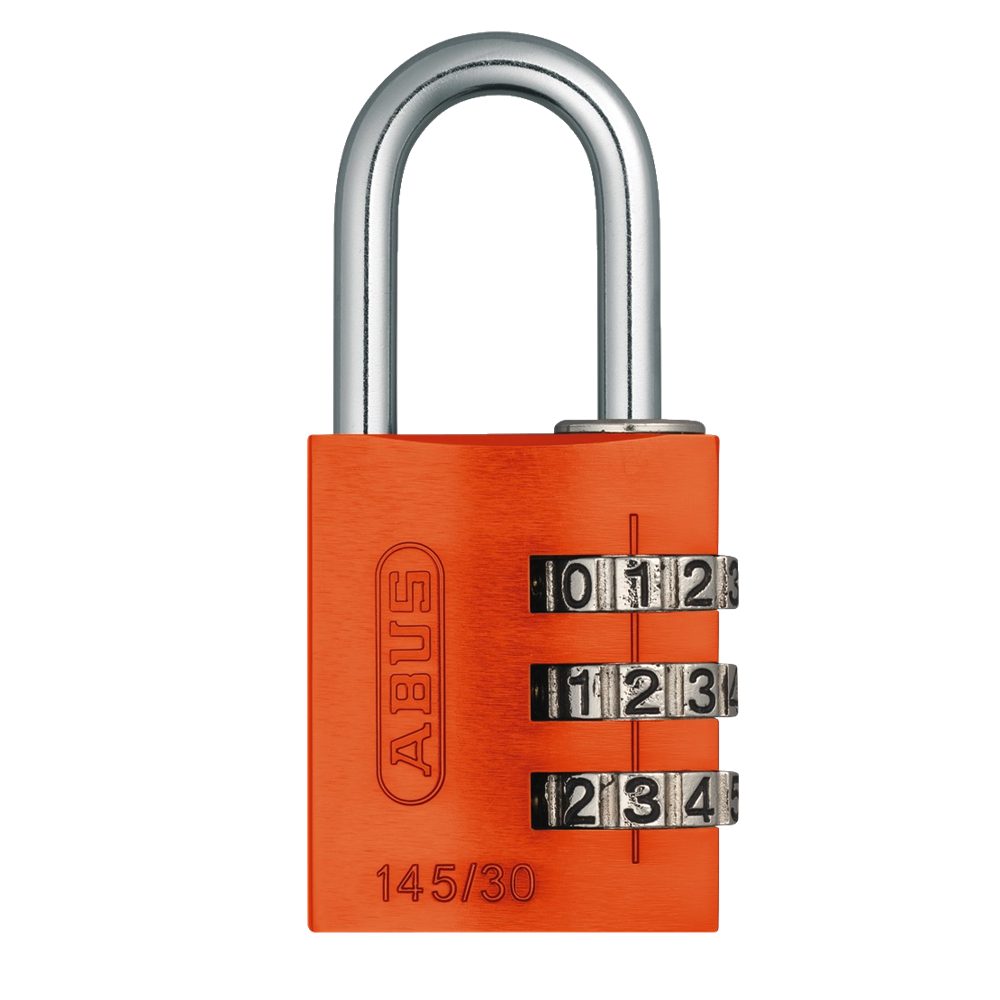 ABUS 145/30 Travel Light Combination Padlock - L31275 - Orange - 34749