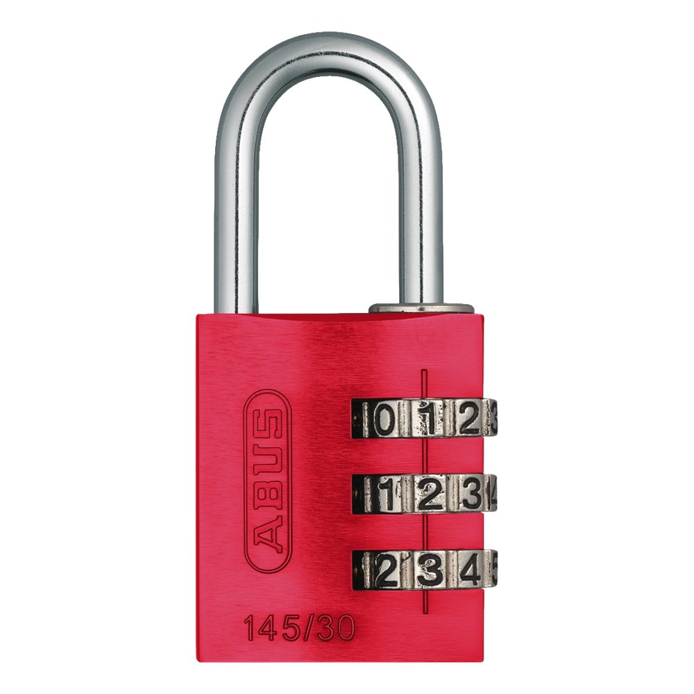 ABUS 145/30 Travel Light Combination Padlock - L31276 - Red - 34748