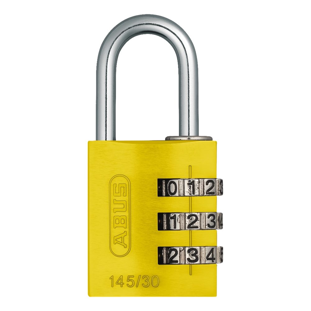 ABUS 145/30 Travel Light Combination Padlock - L31277 - Yellow - 34751
