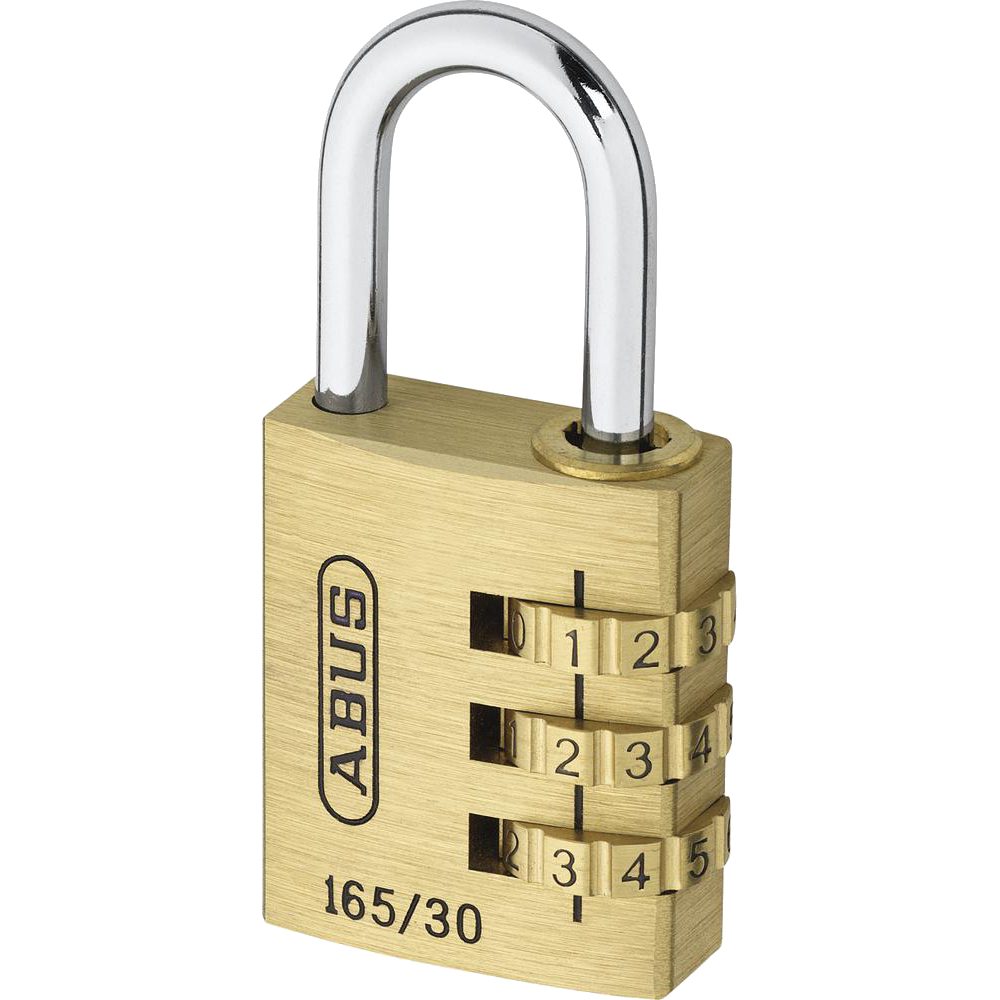 ABUS 165 Series Brass Combination Open Shackle Padlock - L19284 - 165/30 C