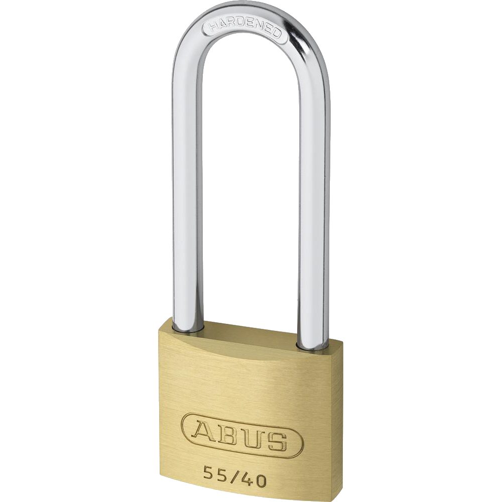 ABUS 55 Series Brass Long Shackle Padlock - L19086 - Brass - 55/40HB63 KA 5401