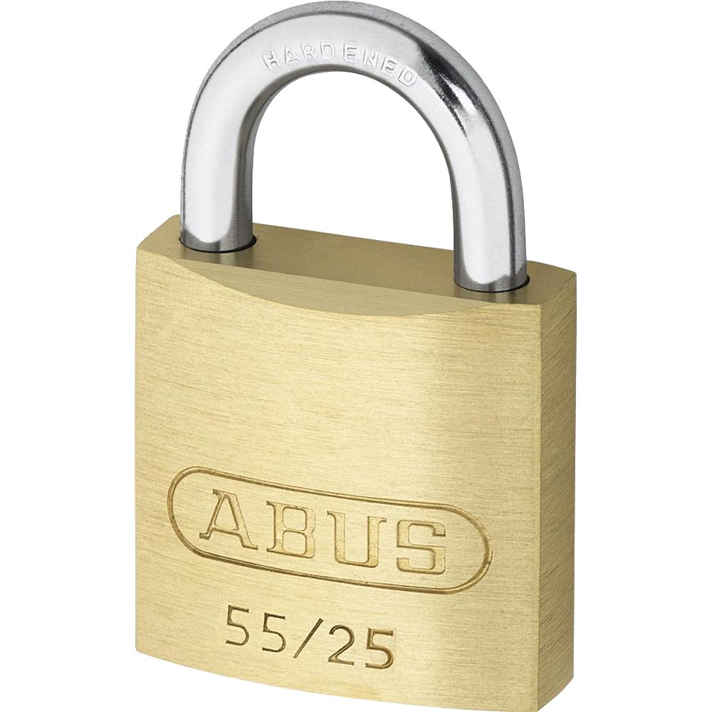 ABUS 55 Series Brass Open Shackle Padlock - L19082 - Brass - 55/25 KA 5251