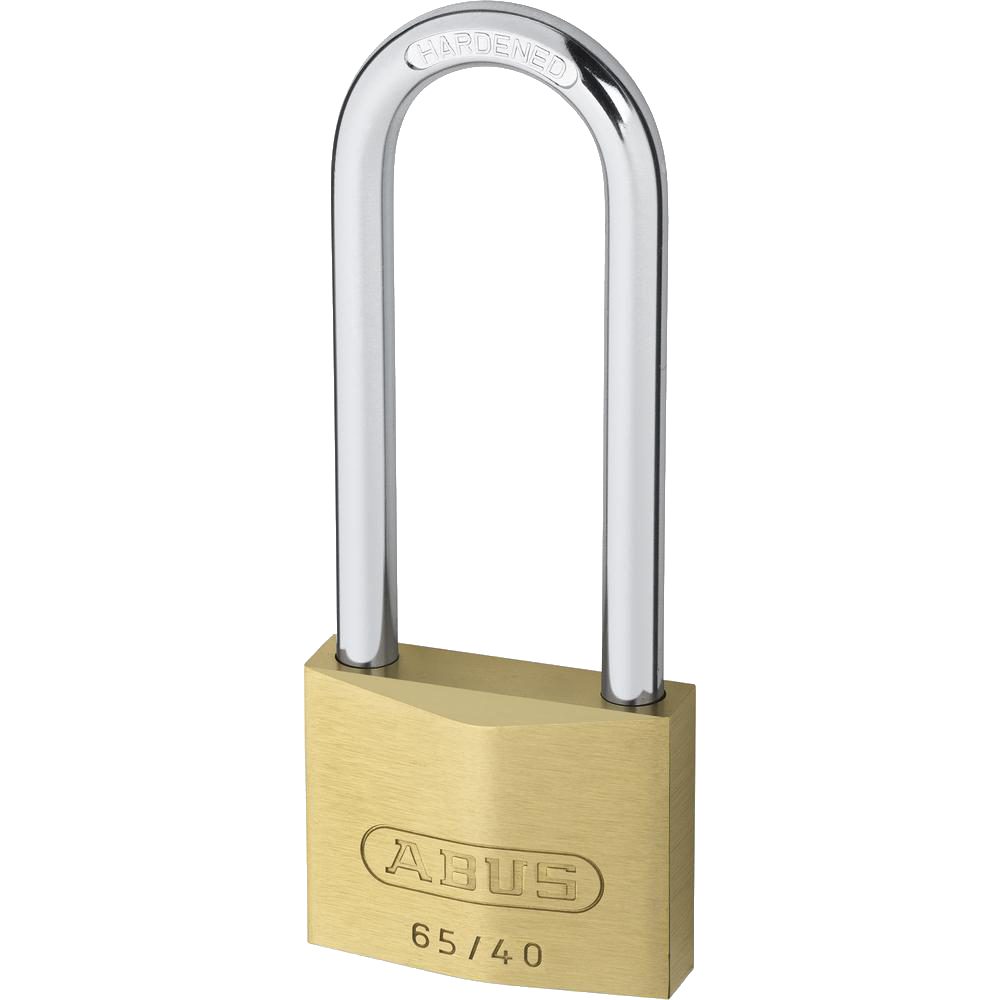 ABUS 65 Series Brass Long Shackle Padlock - L19127 - Brass - 65/40HB63
