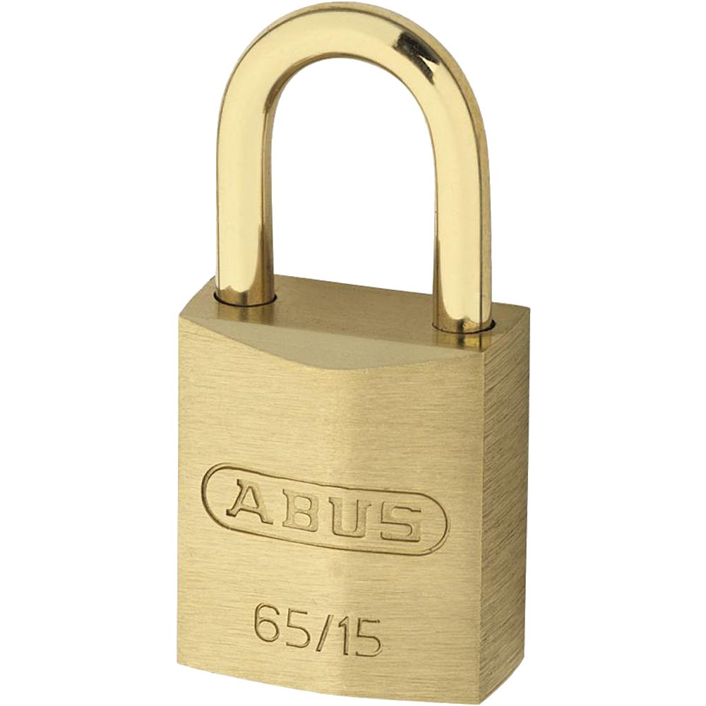ABUS 65 Series Brass Open Shackle Padlock - L19132 - Brass - 65/15 KA 151
