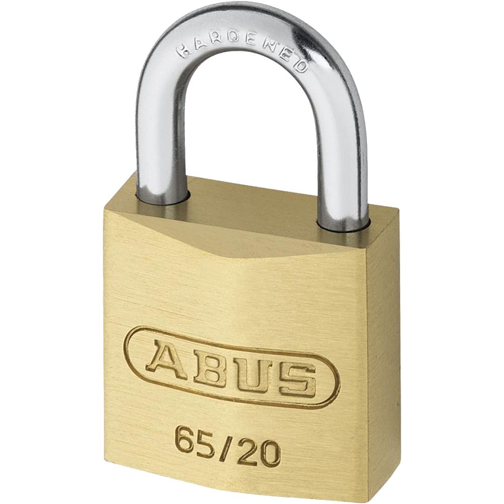 ABUS 65 Series Brass Open Shackle Padlock - L19133 - Brass - 65/20 KA 6203