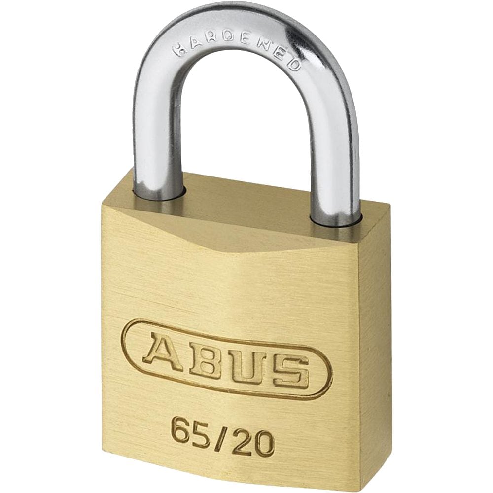 ABUS 65 Series Brass Open Shackle Padlock - L19134 - Brass - 65/20 KA 6204