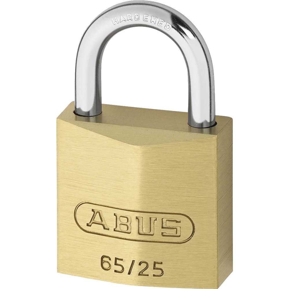ABUS 65 Series Brass Open Shackle Padlock - L19136 - Brass - 65/25 KA 6254