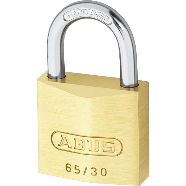 ABUS 65 Series Brass Open Shackle Padlock - L19528 - Brass - 65/30 KA 306