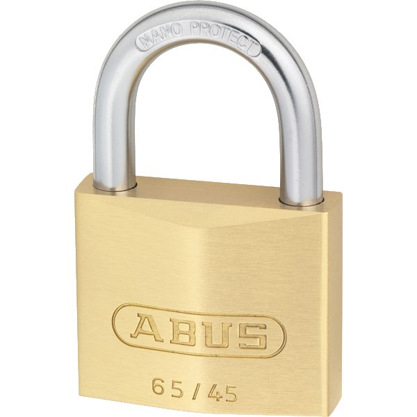 ABUS 65 Series Brass Open Shackle Padlock - L19538 - Brass - 65/45 KA 6454