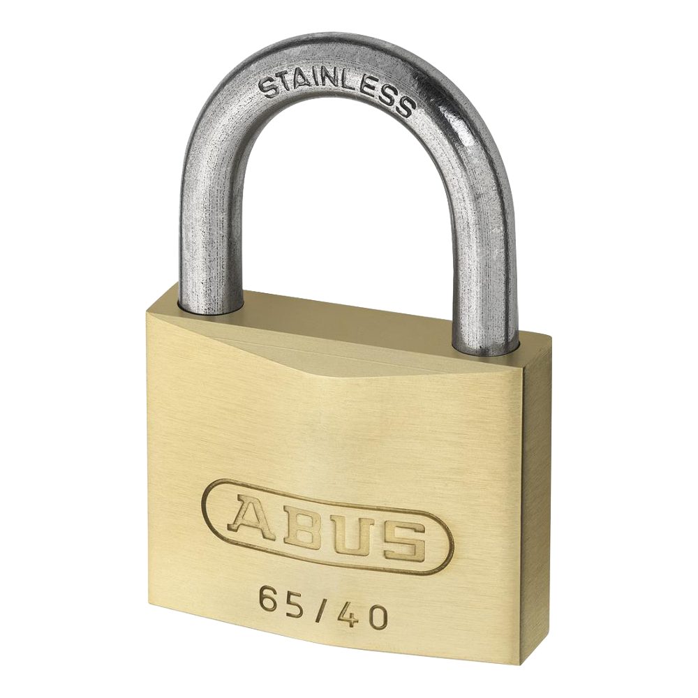ABUS 65 Series Brass Open Stainless Steel Shackle Padlock - L19548 - Brass - 65IB/50 KA 6505