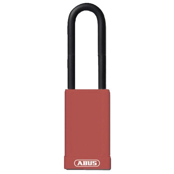 ABUS 74HB Series Long Shackle Lock Out Tag Out Coloured Aluminium Padlock - L22491 - Red - 74/40HB75 Red