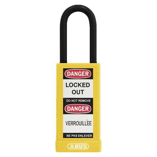 ABUS 74HB Series Long Shackle Lock Out Tag Out Coloured Aluminium Padlock - L22493 - Yellow - 74/40HB75 Yellow