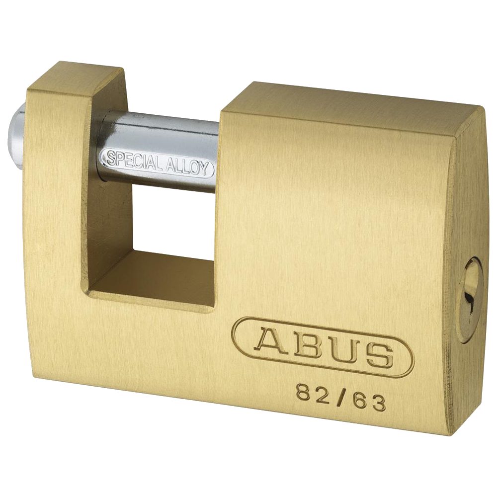 ABUS 82 Series Brass Sliding Shackle Shutter Padlock - L19190 - 82/63 KA 8501