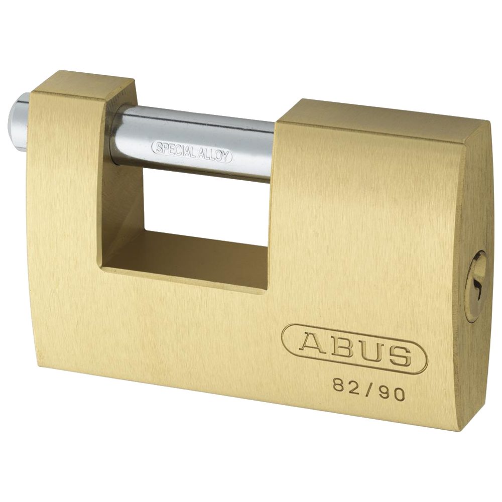 ABUS 82 Series Brass Sliding Shackle Shutter Padlock - L19187 - 82/90 C