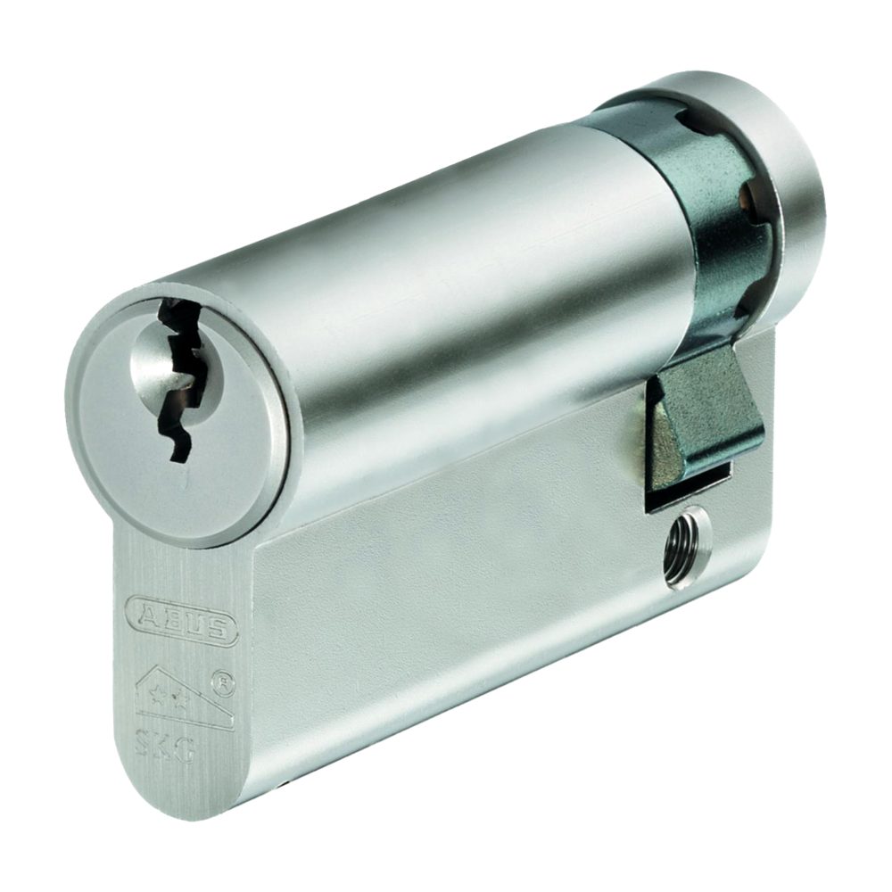 ABUS E60 Series Euro Half NP KD Cylinder - L19416 - 60mm - Nickel Plated - 54145