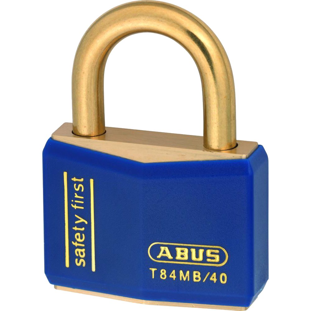 ABUS T84MB Series Brass Open Shackle Padlock - L19251 - Blue - T84MB/40KA 8406 Blue