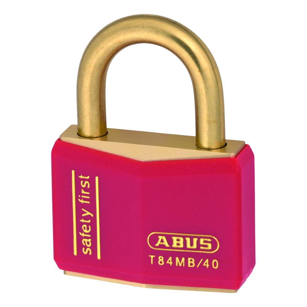 ABUS T84MB Series Brass Open Shackle Padlock - L25210 - Red - T84MB/40 43mm 22715 Red