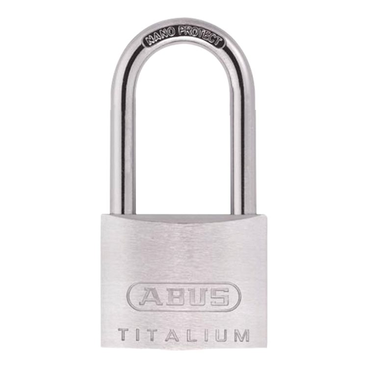 ABUS Titalium 64TI Series Long Shackle Padlock - L21591 - Silver - 64TI/40HB40 C