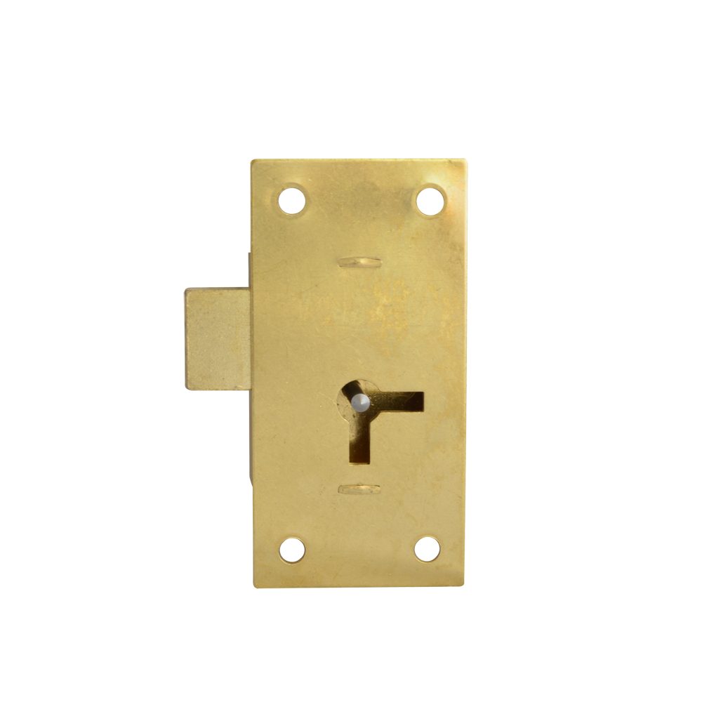 ASEC 100 1 Lever Straight Cupboard Lock - AS6522 - Satin Brass - AS6522
