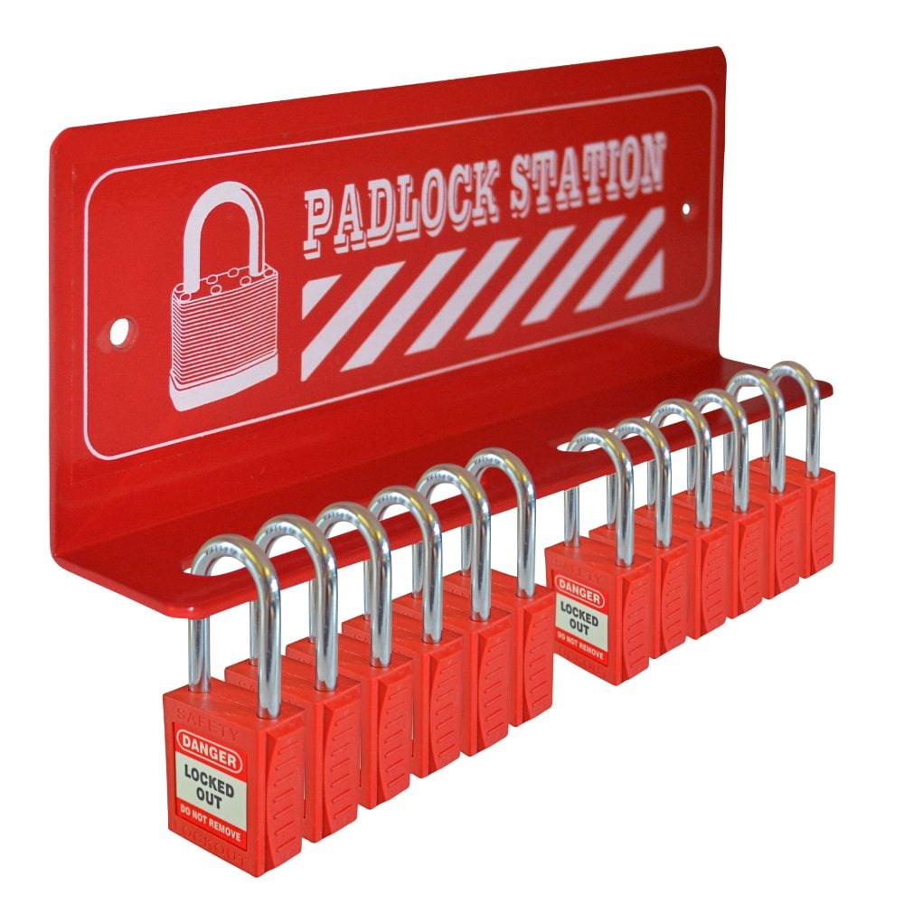 ASEC 12 Padlock Mini Lockout Tagout Station