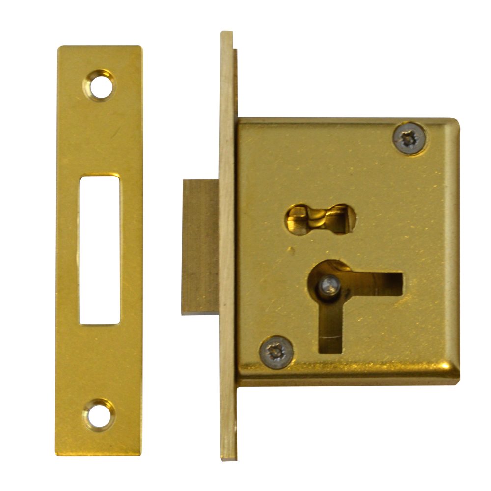 ASEC 15 4 Lever Cut Cupboard Lock - AS6506 - Satin Brass - AS6506