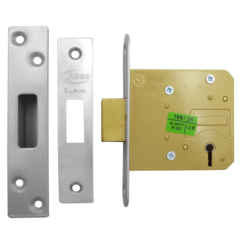 ASEC 5 Lever Deadlock - AS1018 - Stainless Steel - AS1018