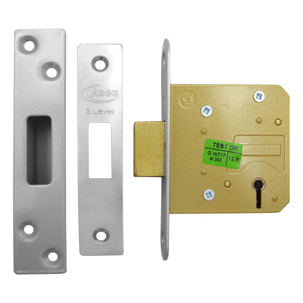 ASEC 5 Lever Deadlock - AS1118 - Stainless Steel - AS1118