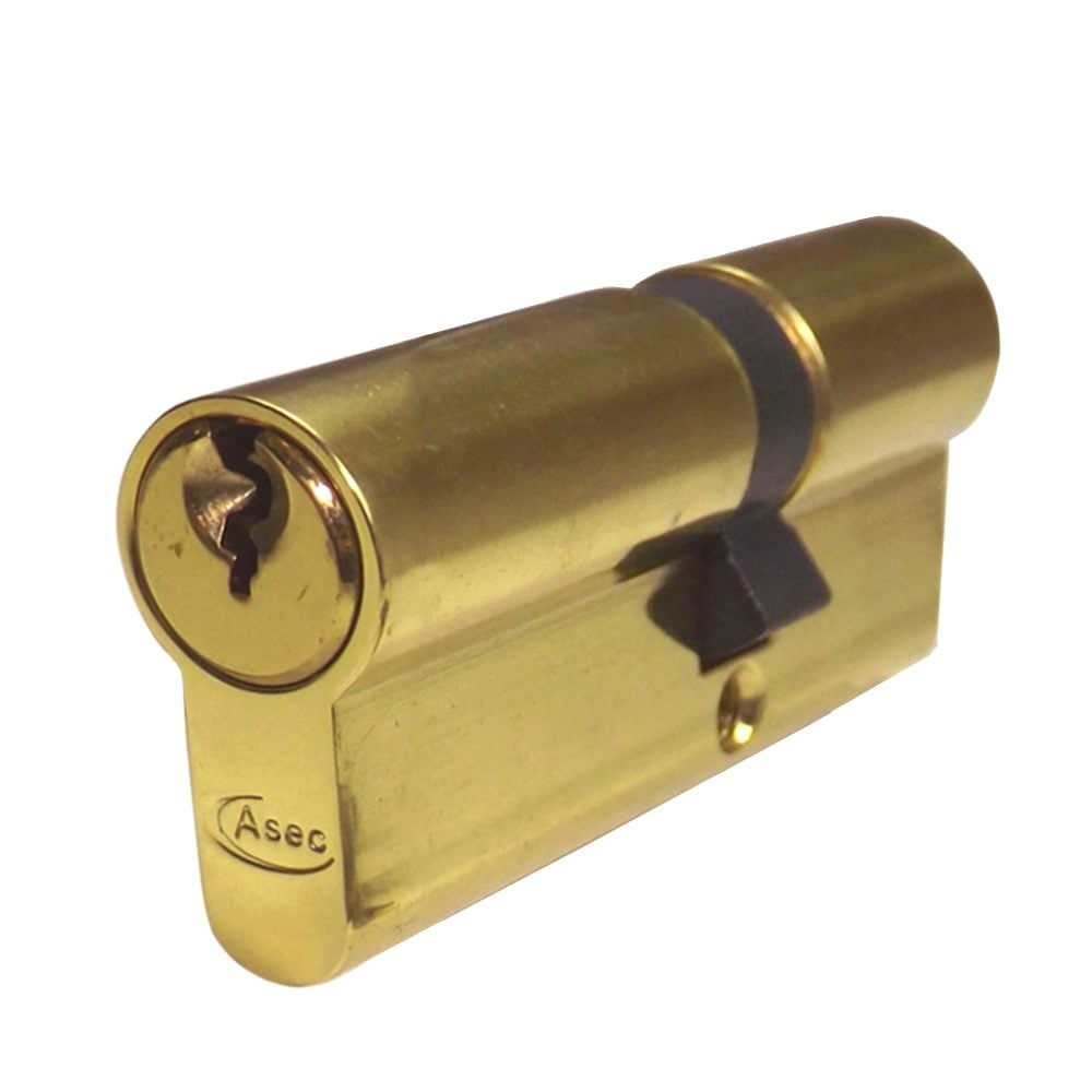 ASEC 5-Pin Euro Double Cylinder - AS1350 - 30/35 - Polished Brass - AS1350