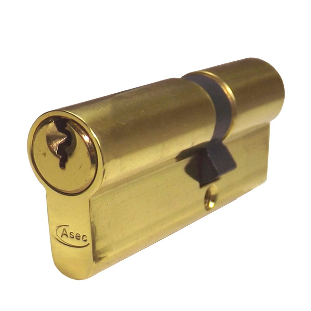 ASEC 5-Pin Euro Double Cylinder - AS1351 - 30/40 - Polished Brass - AS1351