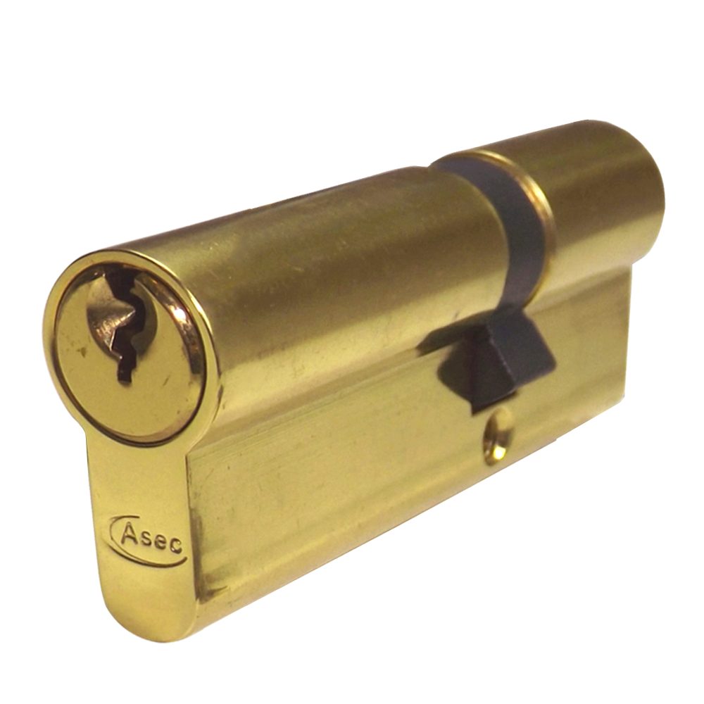 ASEC 5-Pin Euro Double Cylinder - AS1353 - 30/50 - Polished Brass - AS1353