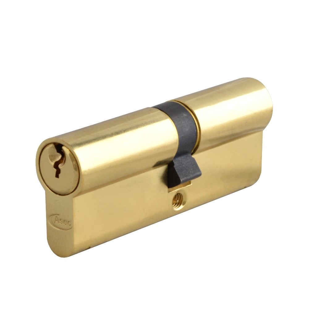 ASEC 5-Pin Euro Double Cylinder - AS10810 - 35/35 - Polished Brass - AS10810